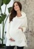 MijaCulture - super soft and cozy maternity and nursing sweatshirt with hood BEAR M022 ecru